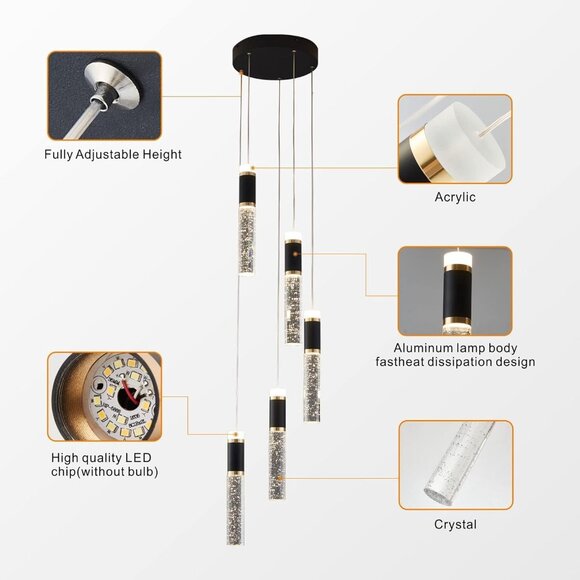 BNWT ORIG. $390 5-Light Pendant fixture - Picture 3 of 7